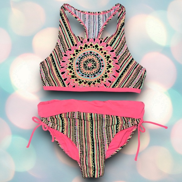 Girl’s 2 Piece Bikini Swimsuit Size XL 14 - Picture 1 of 2